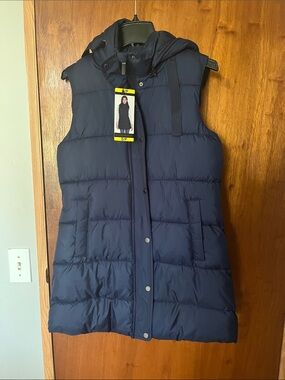 Weatherproof Navy Hooded Puffer Vest